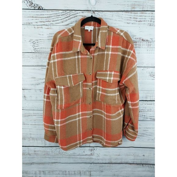 Acoa Jackets & Blazers - ACOA Womans Brown Plaid Jacket Western Large